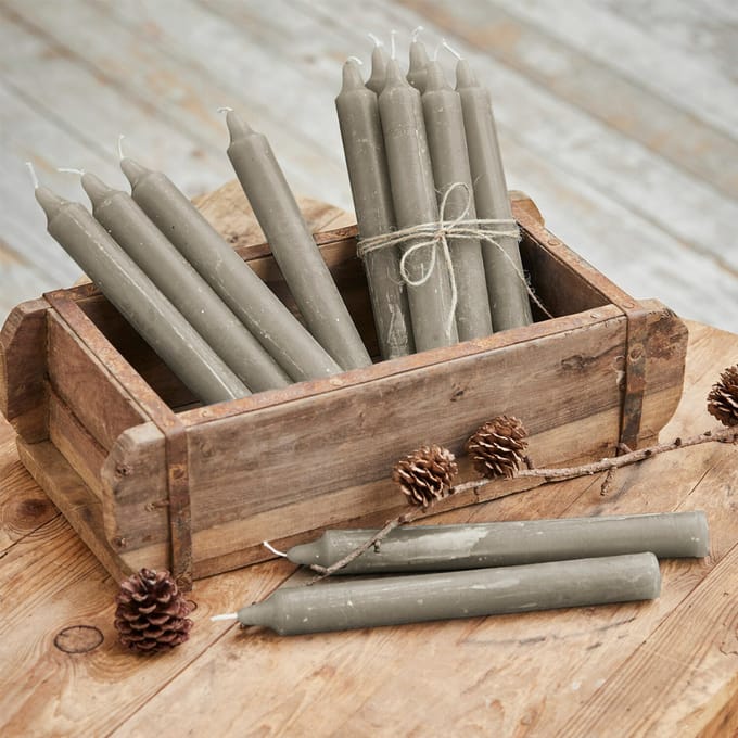 LOBERON Kaars set van 12 Bauceau taupe