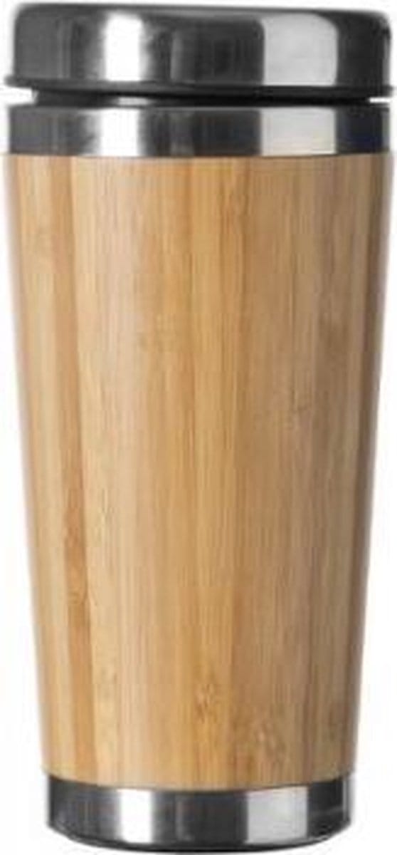 Five®-bamboe thermo mok - koken en tafelen/ thermo beker- 38cl-bamboe kleur