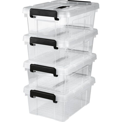 easymaxx 15016 Voorraadbox Transparant, Zwart 4 stuk(s)