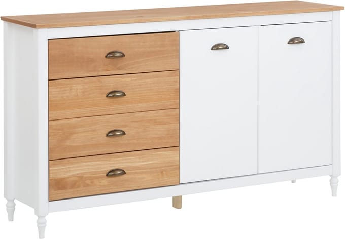 Rio-Dressoir - Wit Grenen/Gebeitst