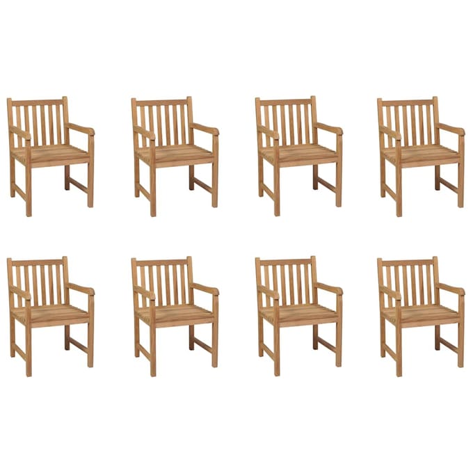 vidaXL - Tuinstoelen - 8 - st - massief - teakhout