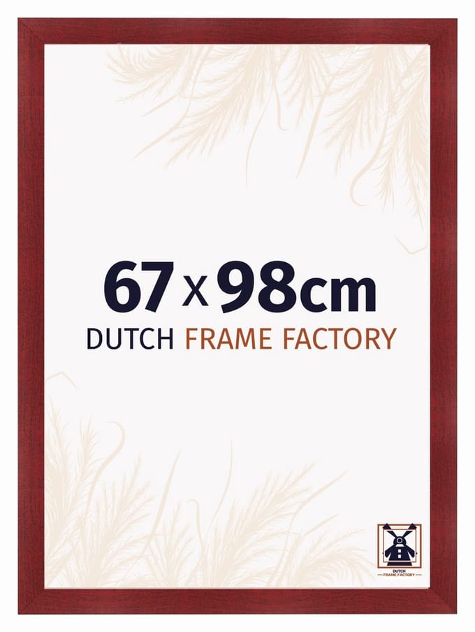 Fotolijst 67x98 cm - MDF - Wijnrood Geveegd - Praag