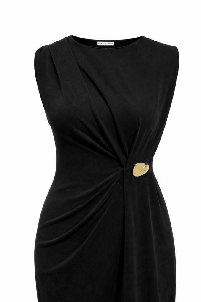 Aansluitend Midi-jurk met Ronde Hals