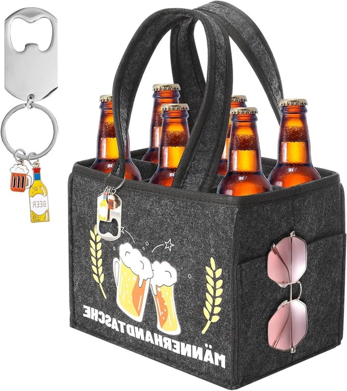 Solidchoice - Felt Bierdrager voor 6 Flessen met Opener