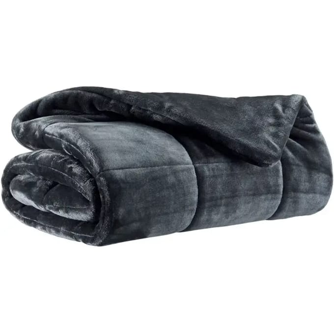 Decoratieve plaid Vivaraise Betender - 100% polyester microvezel, dubbelzijdig quilt-effect, lichtgrijs, 130 x 180 cm