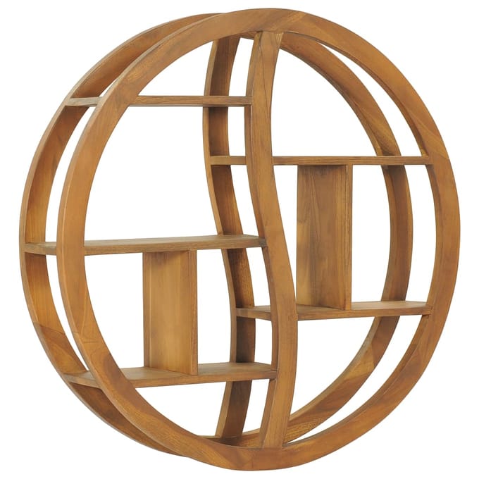 vidaXL - Wandschap - yin - yang - 80x17,5x80 - cm - massief - teakhout