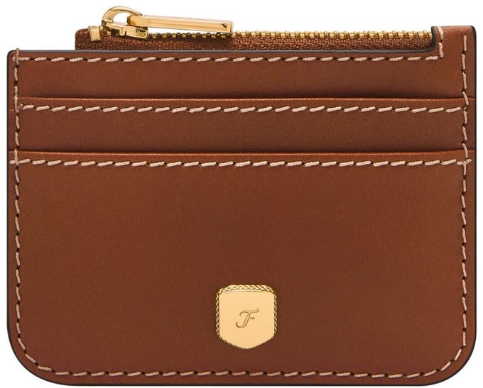 FOSSIL Kaarthouder Sleutelgeval Lennox Zip Card Case Brown Bruine