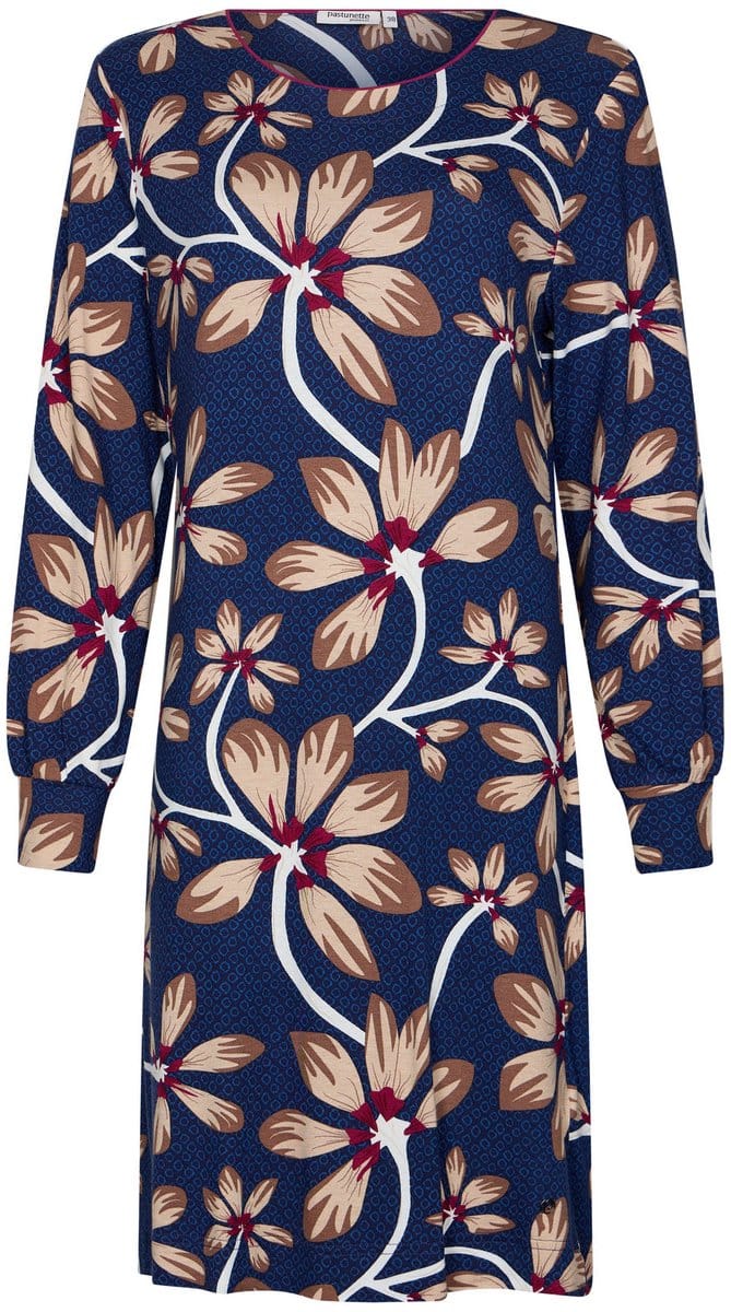 Pastunette Premium - Nachthemd - Midnight Bloom - Viscose - Blauw - Maat 42