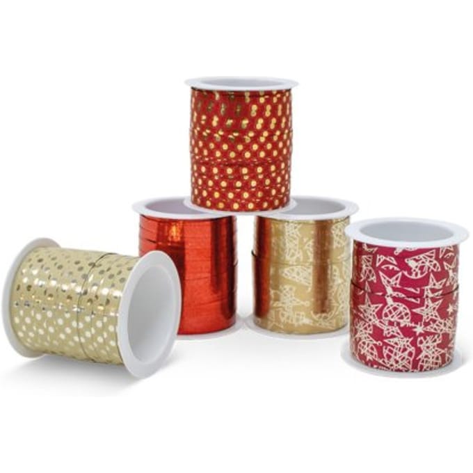 Kerst sierlint wonderfull x-mas, 5 mm x 10 m, assorti