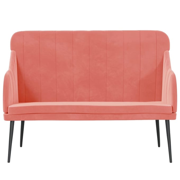 vidaXL - Bankje - 110x76x80 - cm - fluweel - roze