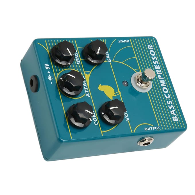 Pédale de basse en alliage d'aluminium, 14 pouces, entrée/sortie monophonique, pédale de compression pour musicien black