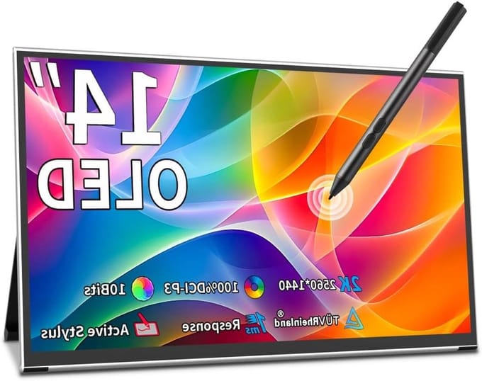 Draagbare monitor - Mobiel display - Extra scherm - OLED 2K touchscreen - 14 inch - Zwart