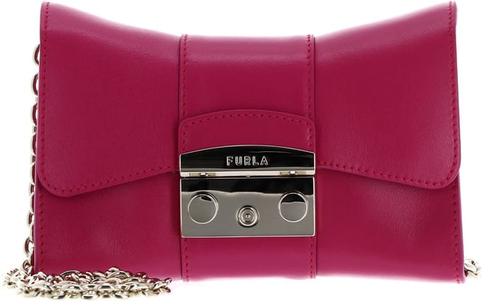 FURLA Leren Schoudertas Koppeling Metropolis Mini Crossbody Remix Pop Pink Roze