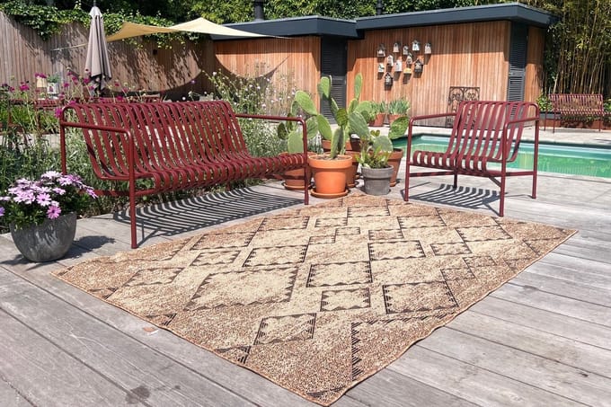 Jute look platgeweven buitenkleed 300cm x 240cm