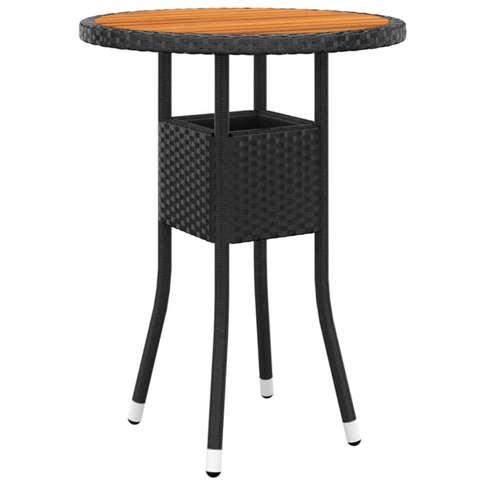 vidaXL - 3-delige - Tuinset - poly - rattan - zwart