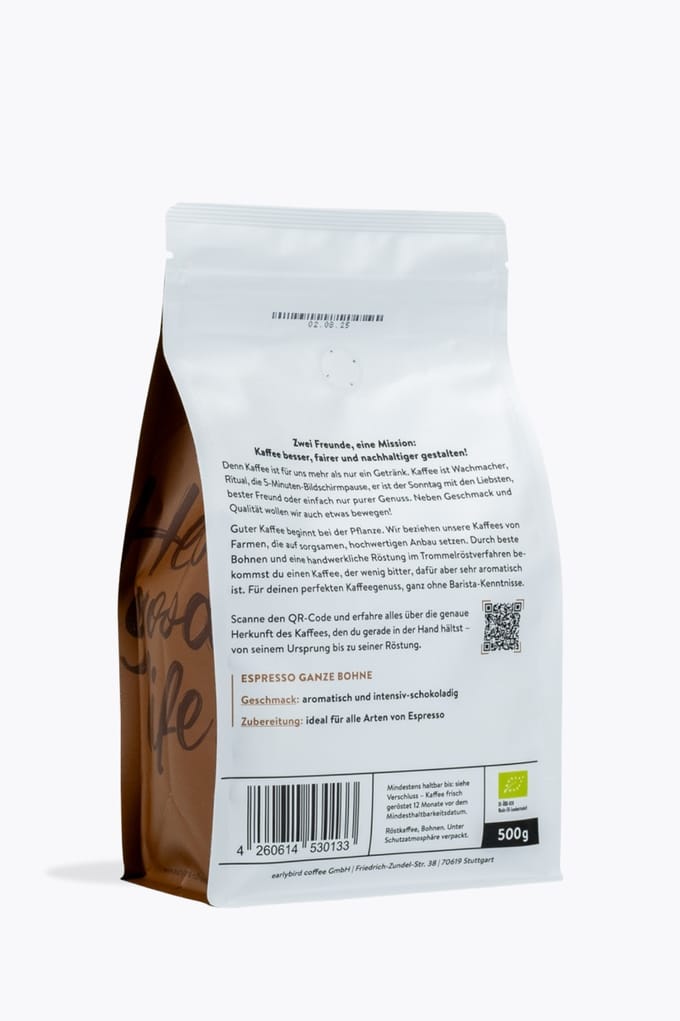 earlybird coffee Espresso Bio 500g
