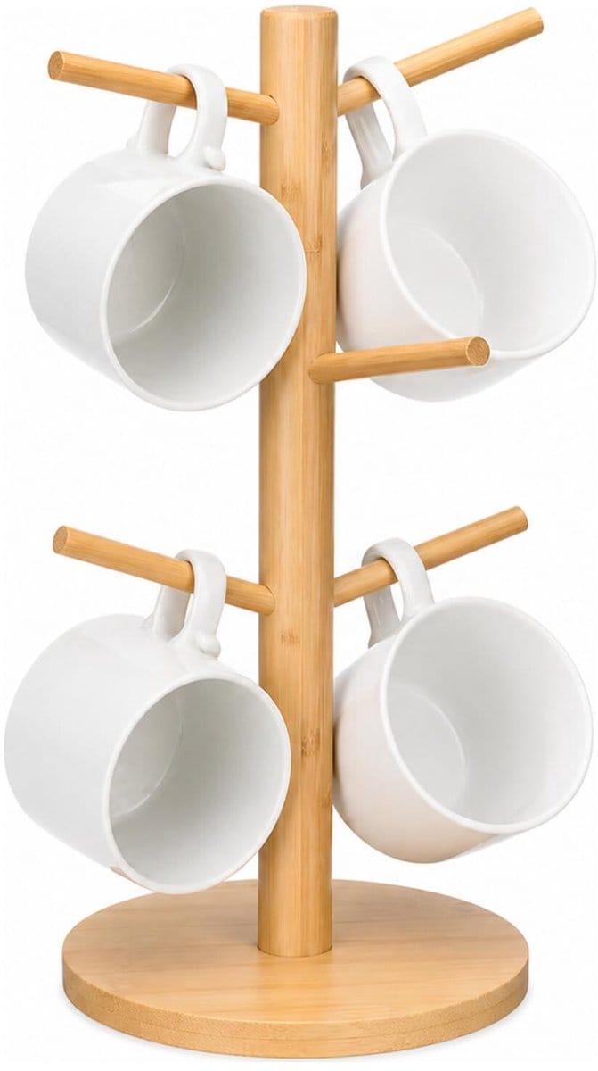 Kinvara Bekerhouder - bamboe - 34 x 19 cm - mokkenhouder/glazenhouder