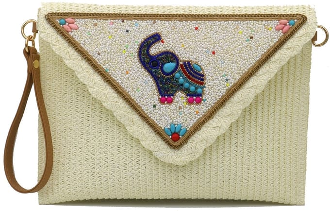 Clutch - geweven met kralen - 27,5x20 cm