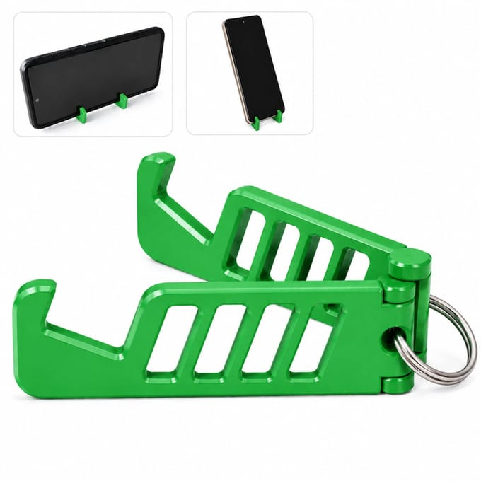 Compact Opvouwbare Telefoonhouder Sleutelhanger – Verstelbare Smartphone Standaard Geschikt voor iPhone, Samsung en Android – Groen – smartphonehouder