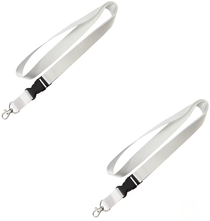 Witte keycords - Keykoords - Sleutelkoord - 50CM - Wit - Met los te koppelen deel - 2 stuks - CHPN