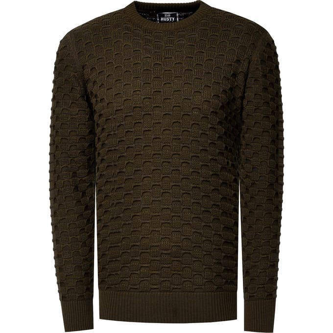 Chunky patroon effen kleur trui met ronde hals