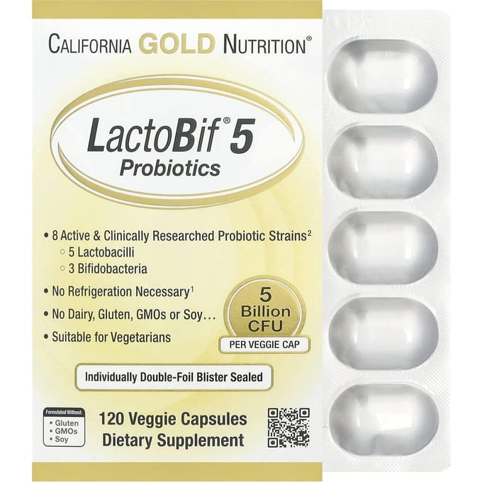 Lactobif® 5 Probioticum, 5 Miljard KVE, 120 Plantaardige Capsules
