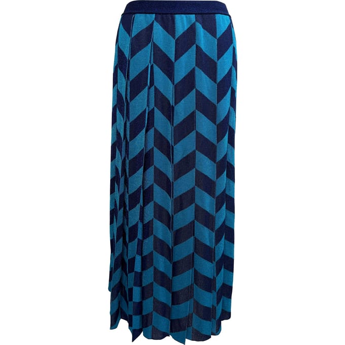 Gucci geplooide midi-rok met print in blauwe viscose