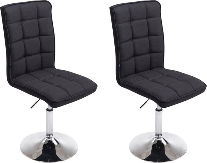 CLP Peking Set van 2 Eetkamerstoelen - Stof zwart