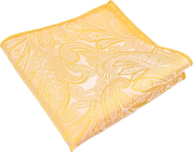 Pochet Paisley - Geel/Wit - Sorprese - pochette - heren - model 10 - Cadeau
