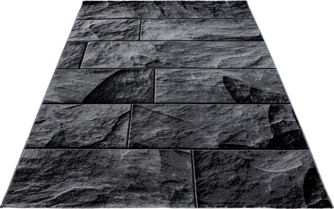 Modern laagpolig vloerkleed Parma - zwart 9250 - 80x150 cm