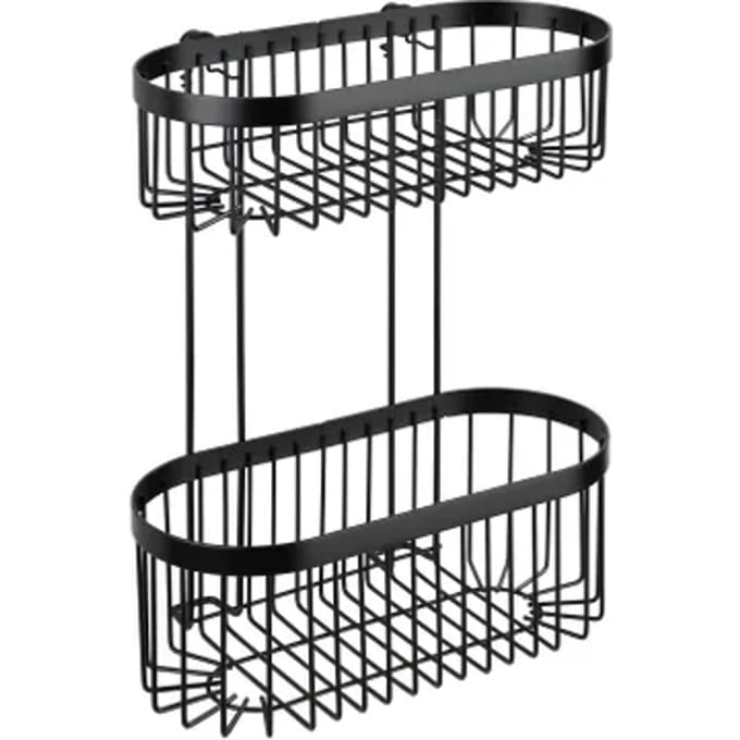 Wenko Doucherek Classic Plus - 2-laags - Zwart - 33x14,5x26,5cm