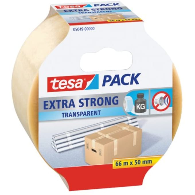 Verpakkingstape tesapack® Extra Strong 66mx50mm pvc transparant