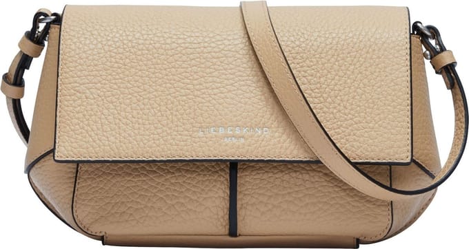 LIEBESKIND BERLIN Leren Schoudertas Koppeling Lilly Heavy Pebble Crossbody Sandy Lichtbruin