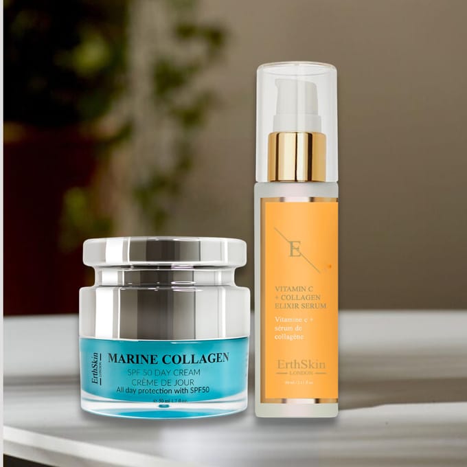 Maritieme Kollagen SPF50 Dagcrème 50ml + VITAMIEN C + Kollagen Elixir Serump 60ml