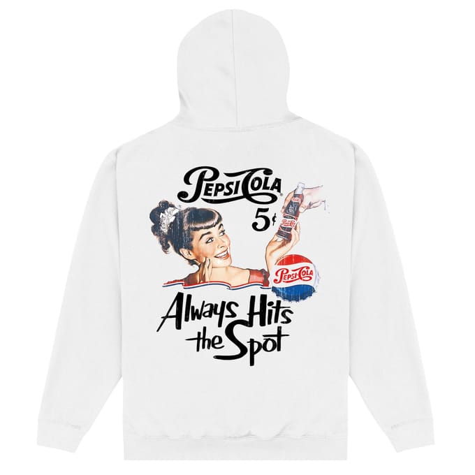 Pepsi Co. Retro Pepsi:Cola Hoodie - White - XL