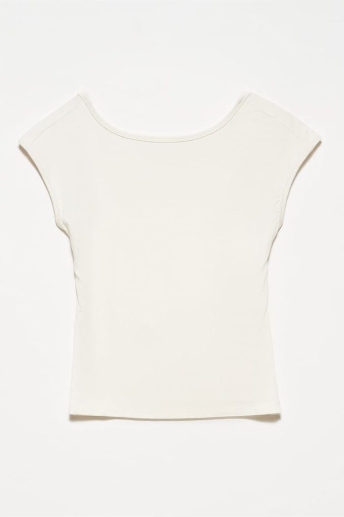 Slim Fit Cut-Out Jersey Blouse