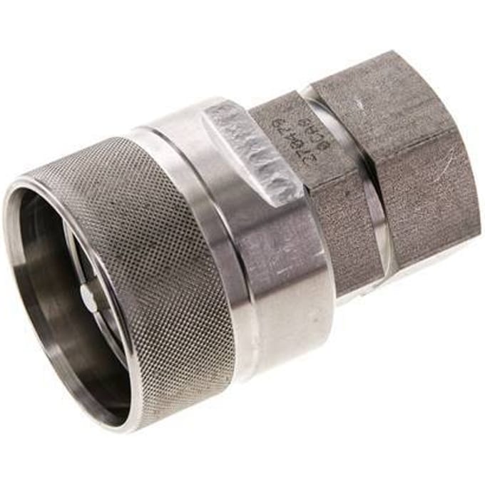 RVS DN 20 Hydraulische Koppeling Insteeknippel G 3/4 inch Binnendraad ISO 14541 D M42 x 2