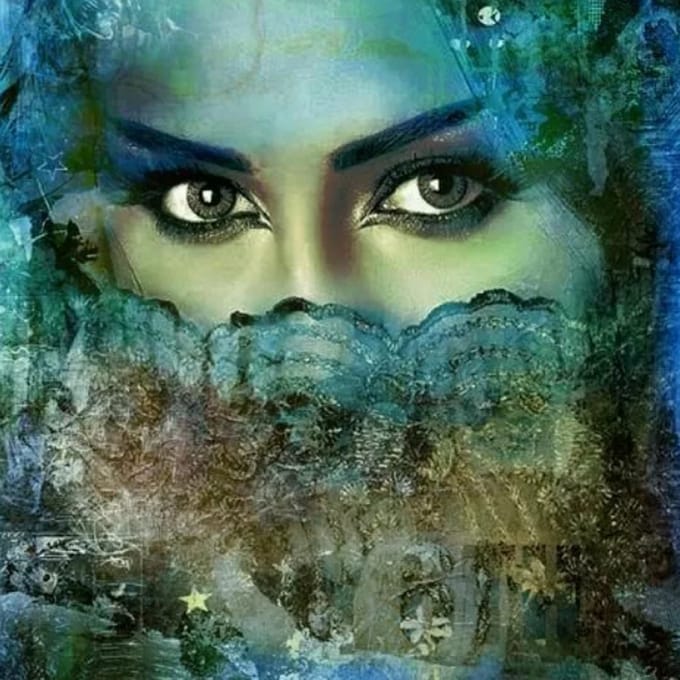 Safaary - Arabisch schilderij Beautiful Lina Blauw
