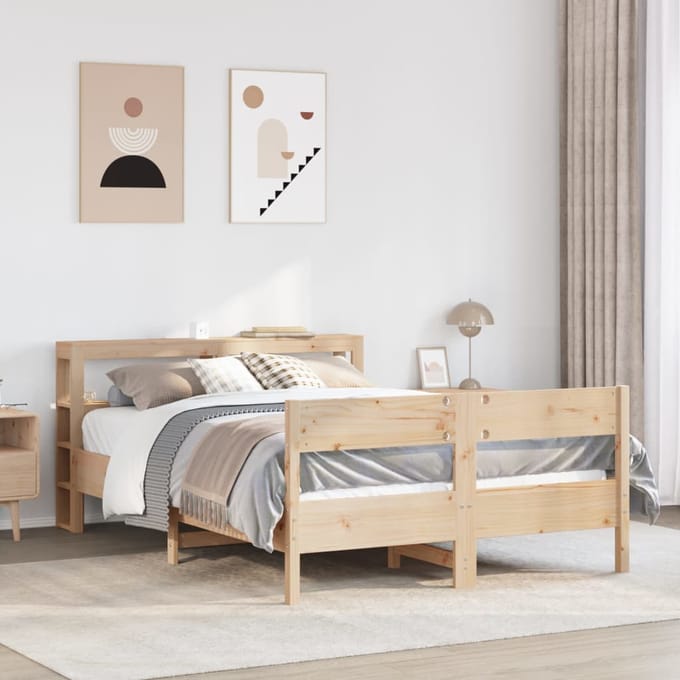 vidaXL - Bedframe - zonder - matras - massief - grenenhout - 140x200 - cm