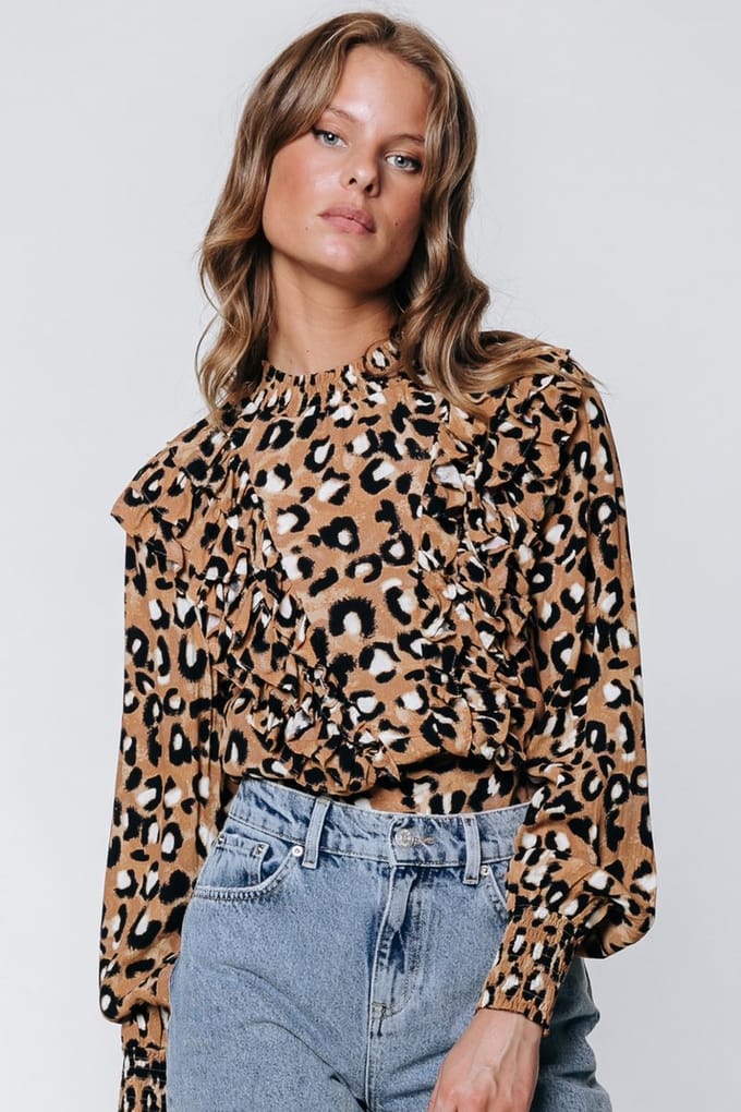 Colourful Rebel Bina Leopard/Panterprint Blouse - XS