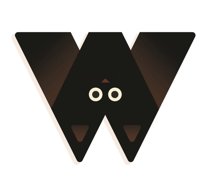 DJECO houten letter designed animal W