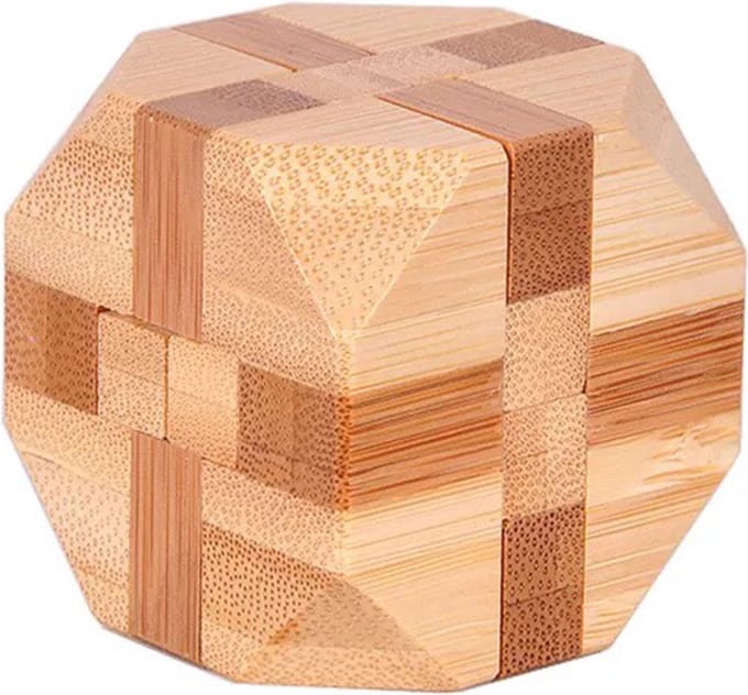 DW4Trading 3D Bamboo Breinpuzzel Kubus 3 - 5x5 cm