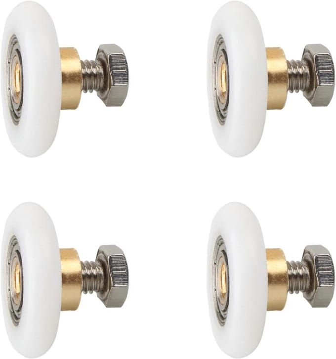 4pcs Douchedeur Rollen - Douchecabine Wielen - Belt Pulley - Runner Sliding Badkamerdeur (25mm)