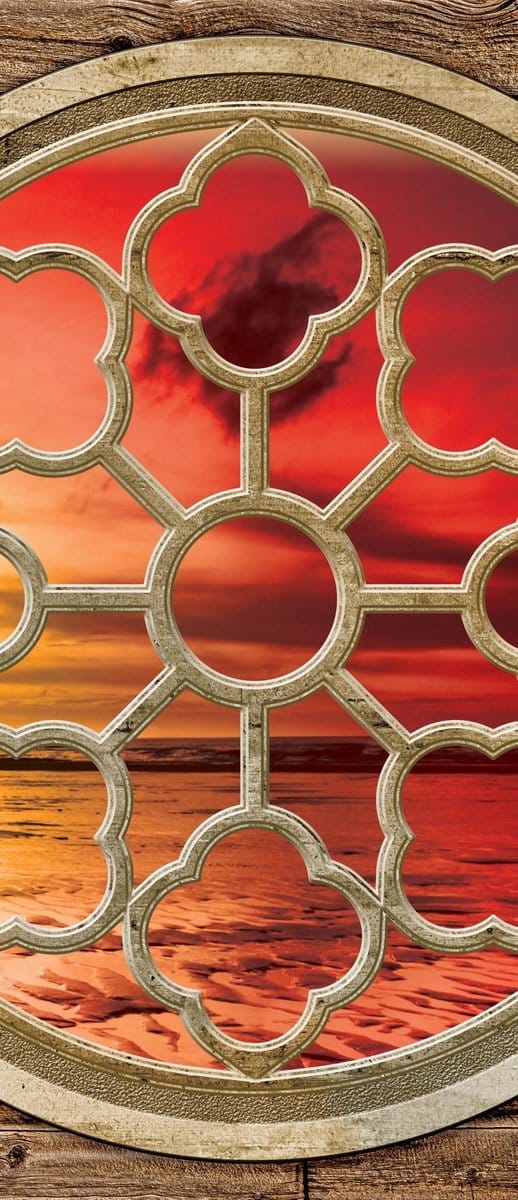 Wooden Wall Sunset Beach Sea Sun Photo Wallcovering