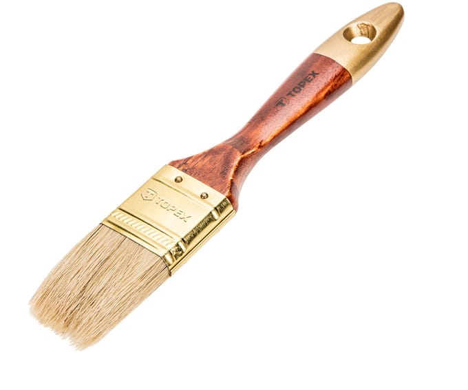 Topex - Universele Platte Kwast - 1.5" - Natuurlijk Haar - Houten Handvat