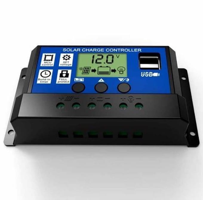 10A DC 12V - 24V PWM Solar laadregelaar met LCD en 5V USB