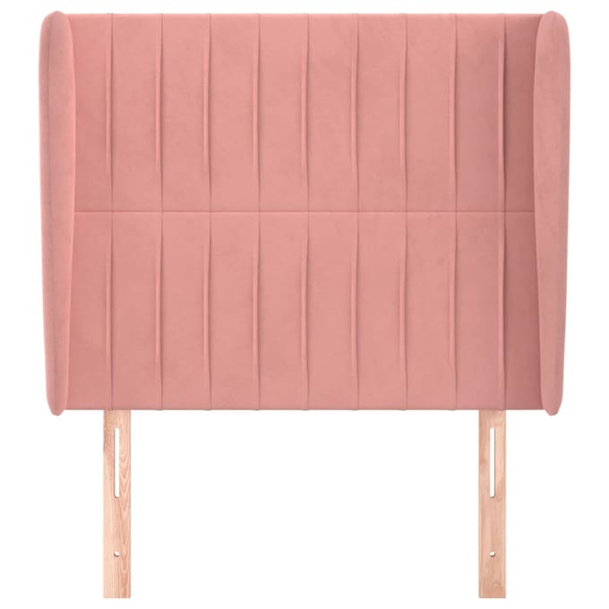 vidaXL - Hoofdbord - met - randen - 83x23x118/128 - cm - fluweel - roze