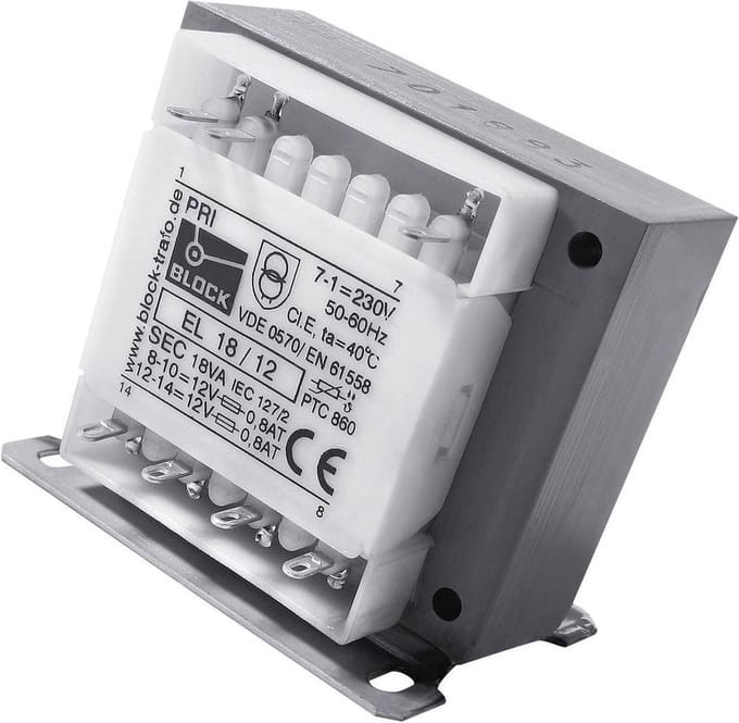 BLOCK EL 50/6 Stuurtransformator, Scheidingstransformator, Veiligheidstransformator 1 x 230 V/AC 2 x 6 V/AC 50 VA 4.17 A