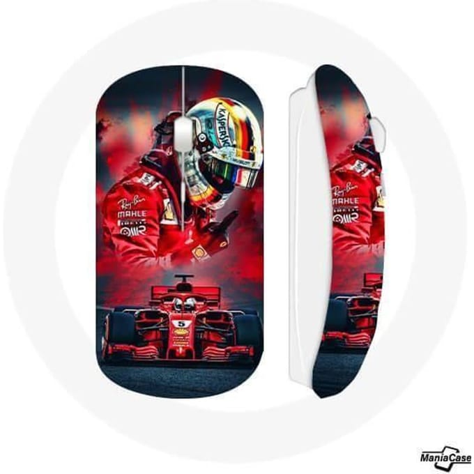 Souris sans fil - MANIACASE - Formule 1 Rouge - Clé USB WiFi incluse - Compatible Mac et PC