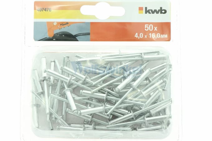 KWB Popnagels 4 x 16 mm - 50 Stuks